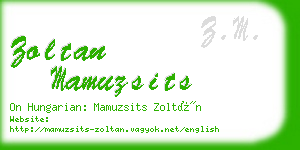 zoltan mamuzsits business card